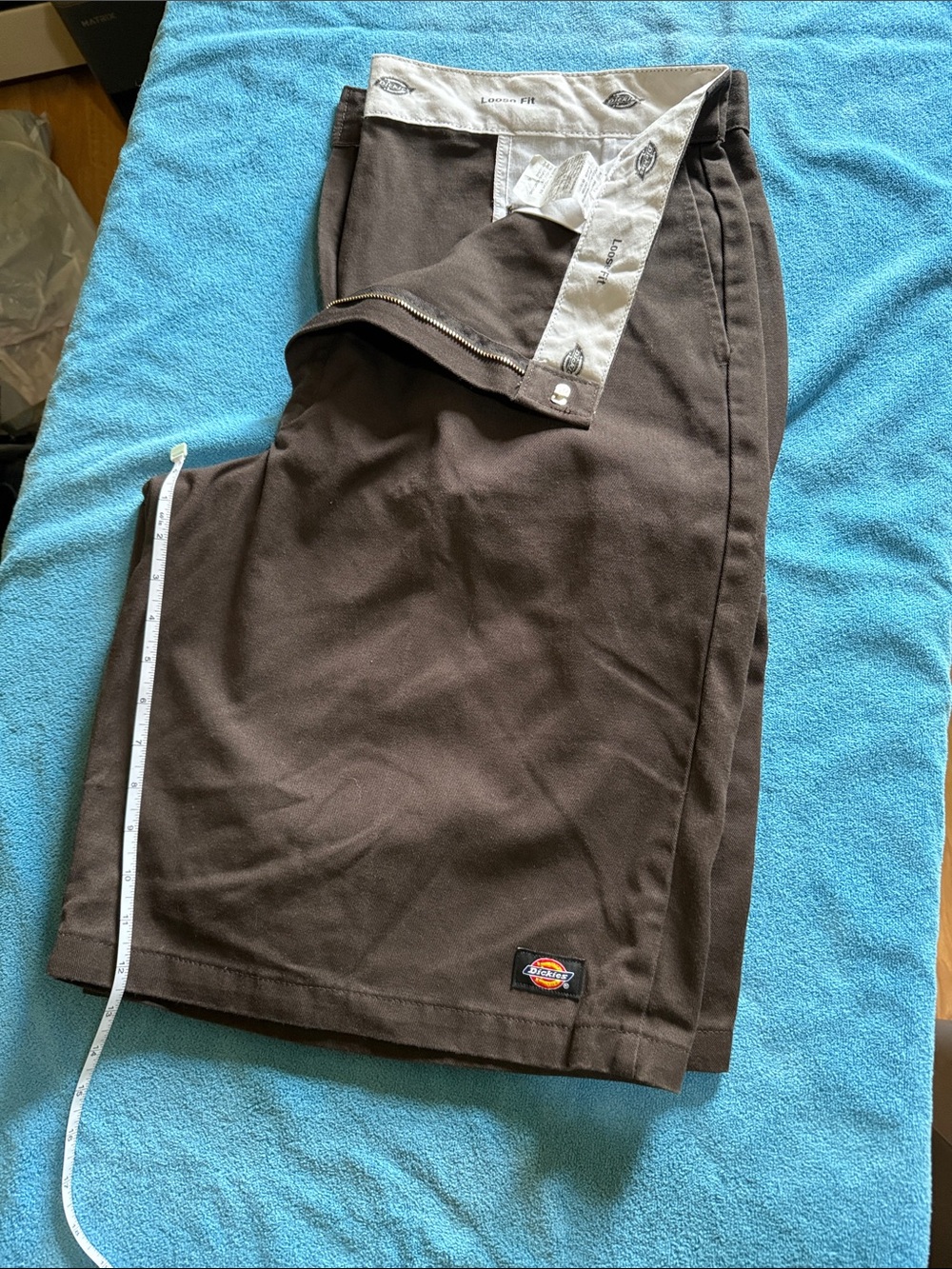 Dickies Dark Brown Work Shorts with Logo Patch
